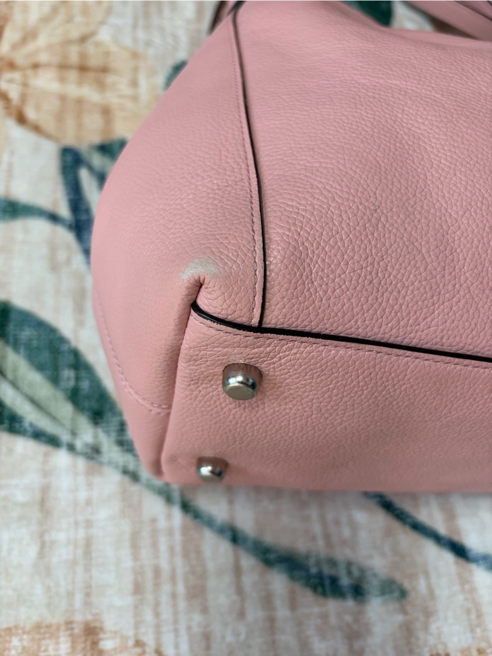 Coach Edie Pebbled Pink Leather Carryall Shoulder Hobo Purse Bag - Picture 14 of 16